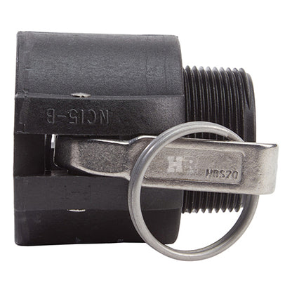 Plastic 1 1/2" Female Camlock x 1 1/2" Male BSP (USA)