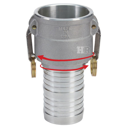 Aluminum 3" Swivel Female Camlock to Hose Shank (USA)