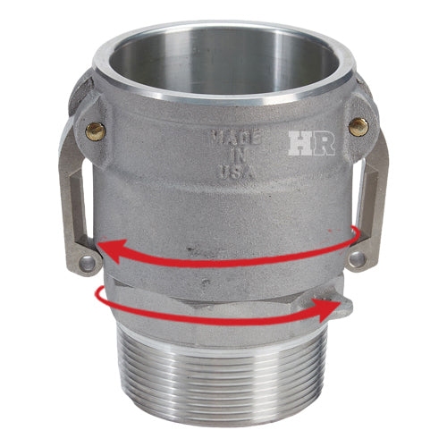 Aluminum 4" Swivel Female Camlock x 4" Male NPT (USA)