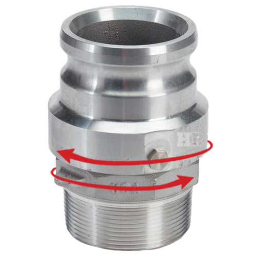 Aluminum 4" Swivel Male Camlock x 4" Male NPT (USA)