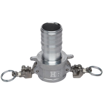 Aluminum Locking 1 1/2" Female Camlock Fitting x 1 1/2" Hose Shank (USA