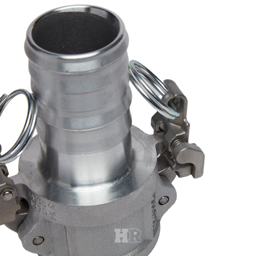 Aluminum Locking 2 1/2" Female Camlock Fitting x 2 1/2" Hose Shank (USA)