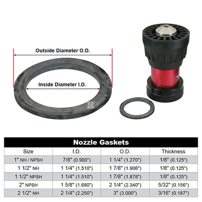 2 1/2" NH / NST Fire Nozzle Gasket (5-Pack)