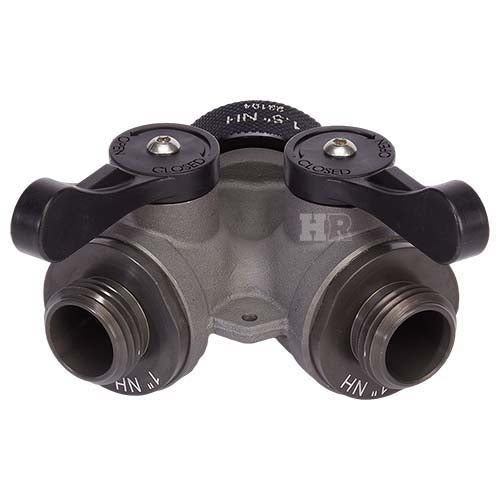 Aluminum 1 1/2" NH Inlet x (2) 1" NPSH Outlet