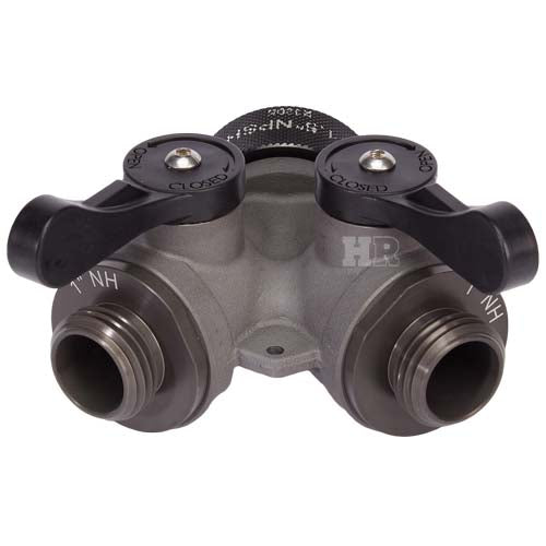 Aluminum 1 1/2" NPSH Inlet x (2) 1" NH Outlet