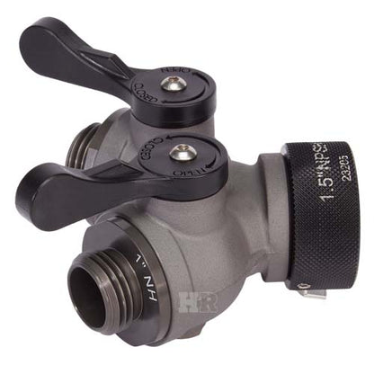 Aluminum 1 1/2" NPSH Inlet x (2) 1" NH Outlet