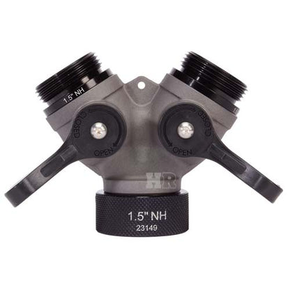 Aluminum 1 1/2" NH Inlet x (2) 1 1/2" NH Outlet