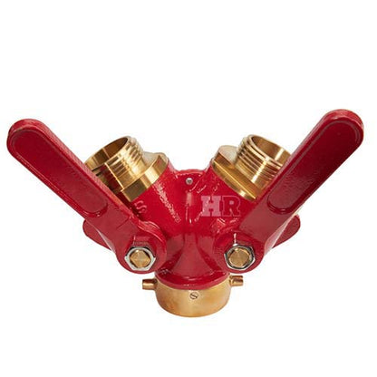 Brass 1 1/2" NH Inlet x (2) 1 1/2" NH Outlet