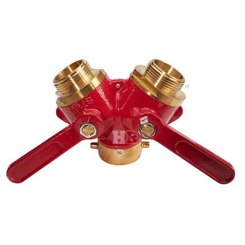 Brass 1 1/2" NH Inlet x (2) 1 1/2" NH Outlet