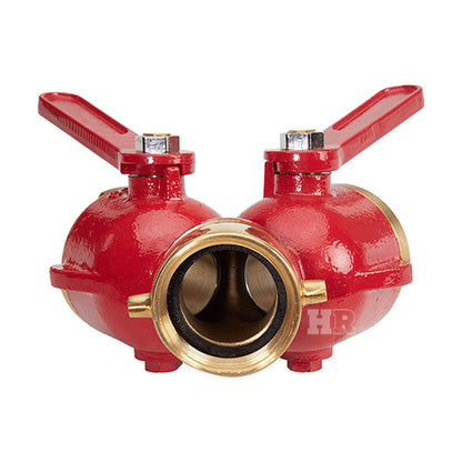 Brass 1 1/2" NH Inlet x (2) 1 1/2" NH Outlet