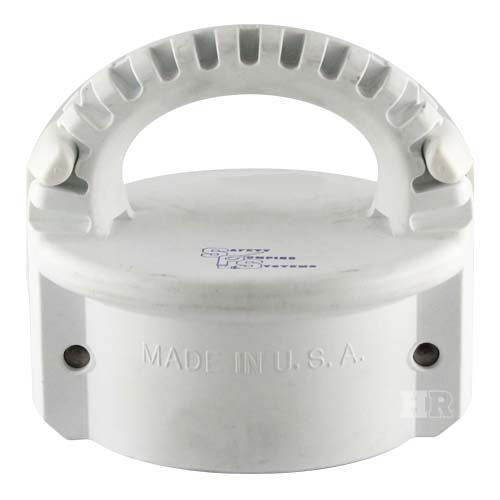 White 4" Food Grade Polypropylene Female Safety Bump Cap