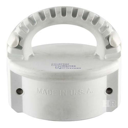 White 4" Food Grade Polypropylene Female Safety Bump Cap