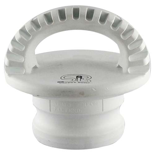 White 2" Food Grade Polypropylene Male Safety Bump Plug