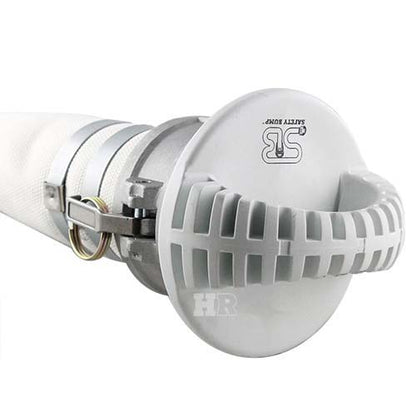 White 4" Food Grade Polypropylene Male Safety Bump Plug