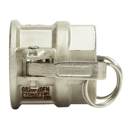 Stainless Steel 2" Female Camlock x 2" Female NPT
