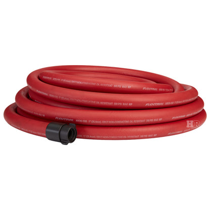1" x 50' Non-Collapsible Rubber Hose (1" NH Threads)