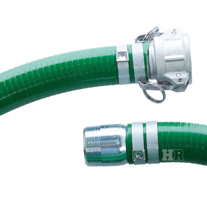 Green 6" x 20' Camlock / Threaded Suction Hose
