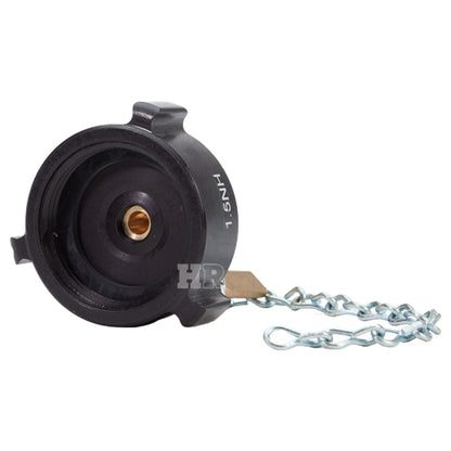 Aluminum 1 1/2" NH Test Cap with Petcock