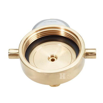 Brass 2 1/2" NH Pin Lug Cap Gauge With Bleeder Valve