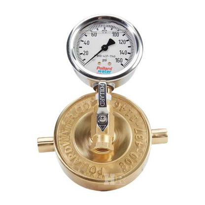 Brass 2 1/2" NH Pin Lug Cap Gauge With Bleeder Valve