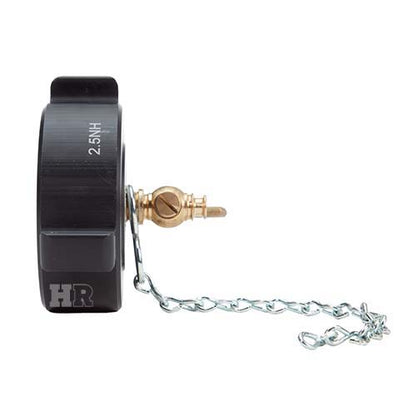 Aluminum 2 1/2" NH Test Cap with Petcock