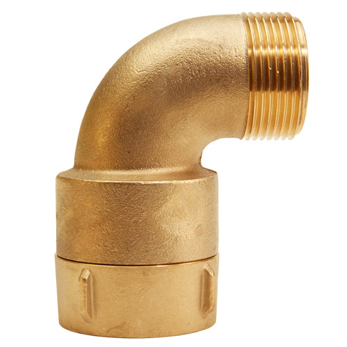 Brass 1 1/2" NPT x 1 1/2" NH 90 Degree Elbow