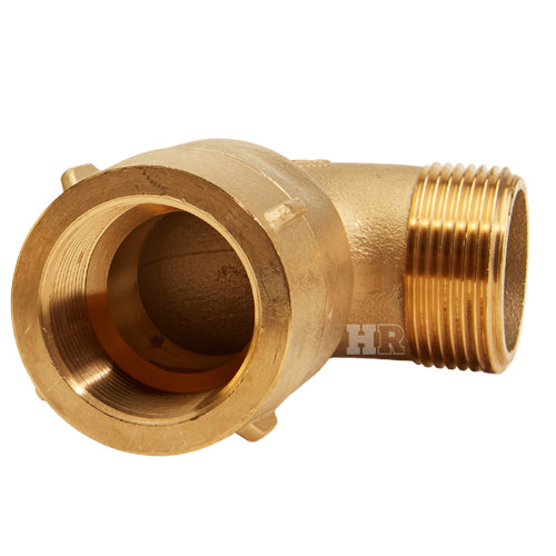 Brass 1 1/2" NPT x 1 1/2" NH 90 Degree Elbow