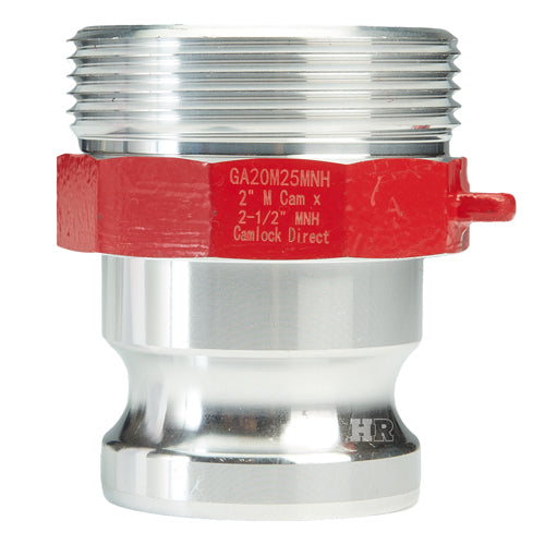 Aluminum 2" Male Camlock x 2 1/2" Male NH Fire Hose