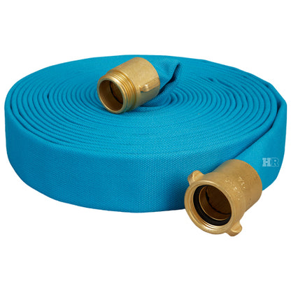 Blue 1 1/2" x 50' Potable Water Hose (Brass NH Couplings) - Imported
