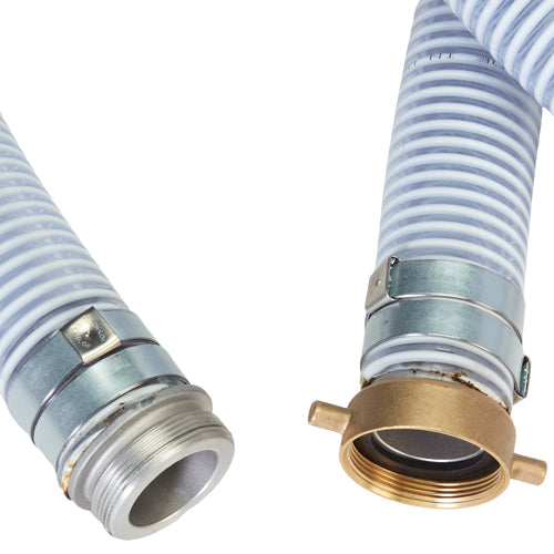 White - Clear  4" x 20' Thread / Thread Suction Hose