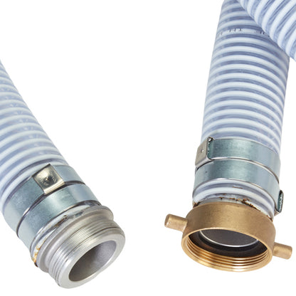 White - Clear  4" x 20' Thread / Thread Suction Hose