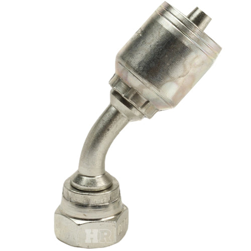 1/4" Female British Standard Parallel Pipe Cone Seat Swivel 45˚ Elbow Hydraulic Fitting