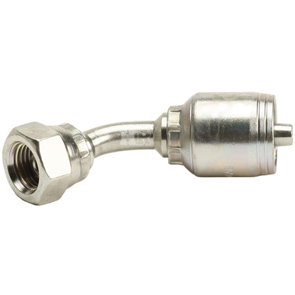 1/4" Female British Standard Parallel Pipe Cone Seat Swivel 45˚ Elbow Hydraulic Fitting