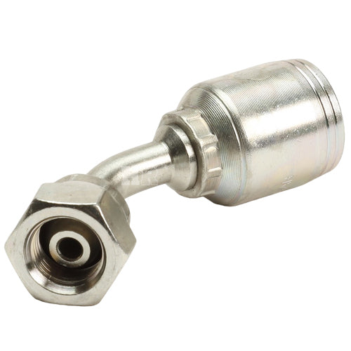 1/4" Female British Standard Parallel Pipe Cone Seat Swivel 45˚ Elbow Hydraulic Fitting