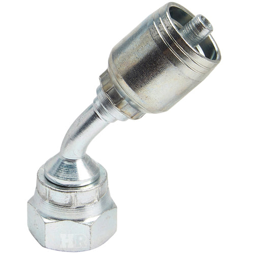 3/8" Female British Standard Parallel Pipe Cone Seat Swivel 45˚ Elbow Hydraulic Fitting