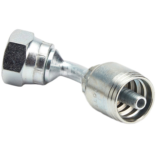 3/8" Female British Standard Parallel Pipe Cone Seat Swivel 45˚ Elbow Hydraulic Fitting