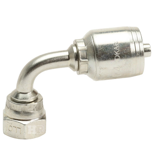 1/4" Female British Standard Parallel Pipe Cone Seat Swivel 90˚ Elbow Hydraulic Fitting