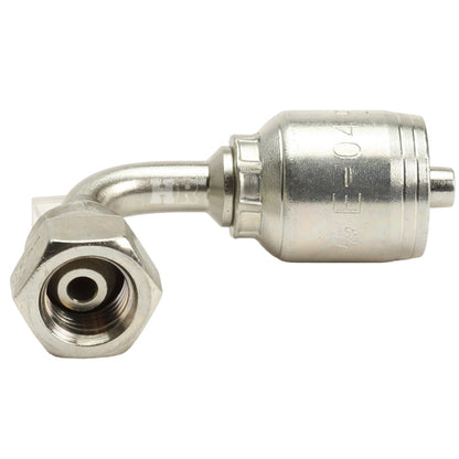 1/4" Female British Standard Parallel Pipe Cone Seat Swivel 90˚ Elbow Hydraulic Fitting