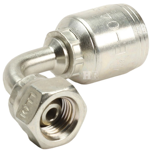 1/4" Female British Standard Parallel Pipe Cone Seat Swivel 90˚ Elbow Hydraulic Fitting