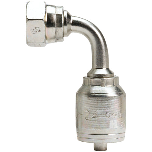 1/4" Female British Standard Parallel Pipe Cone Seat Swivel 90˚ Elbow Hydraulic Fitting