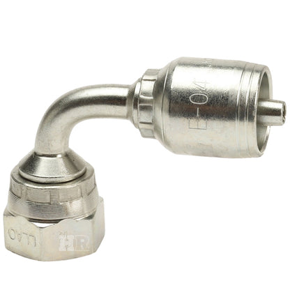 3/8" Female British Standard Parallel Pipe Cone Seat Swivel 90˚ Elbow Hydraulic Fitting