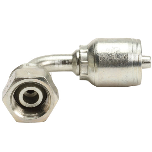 3/8" Female British Standard Parallel Pipe Cone Seat Swivel 90˚ Elbow Hydraulic Fitting