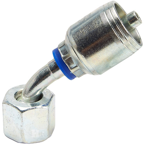 M16 X 1.5 Female Swivel 24˚ Cone (Heavy S8) with O-Ring 45˚ Elbow Hydraulic Fitting