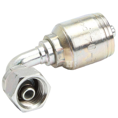 M14 X 1.5 Female Swivel 24˚ Cone (Heavy S6) with O-Ring 90˚ Elbow Hydraulic Fitting