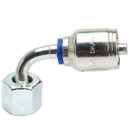 M16 X 1.5 Female Swivel 24˚ Cone (Heavy S8) with O-Ring 90˚ Elbow Hydraulic Fitting