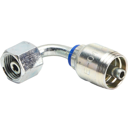 M16 X 1.5 Female Swivel 24˚ Cone (Heavy S8) with O-Ring 90˚ Elbow Hydraulic Fitting