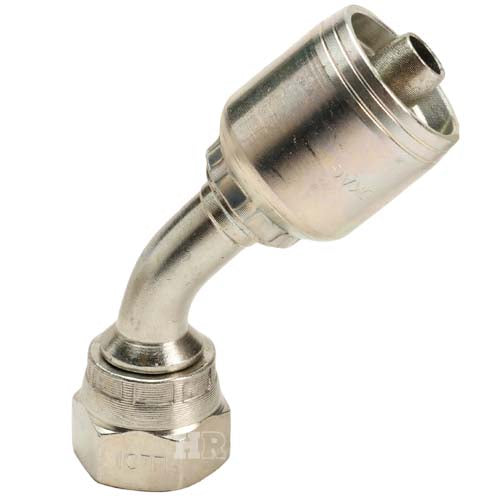3/8" Female British Standard Parallel Pipe Cone Seat Swivel 45˚ Elbow Hydraulic Fitting