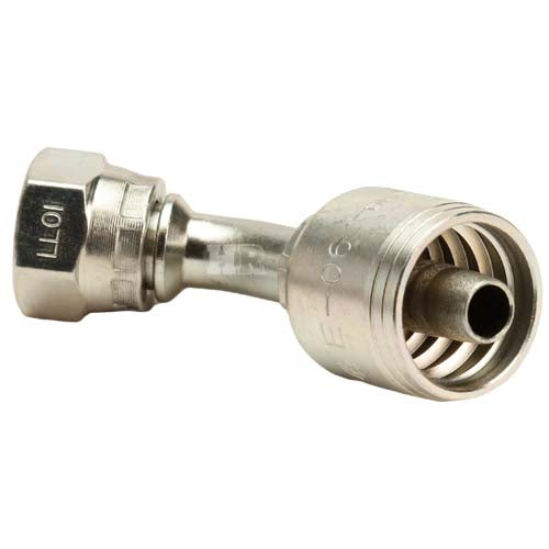 3/8" Female British Standard Parallel Pipe Cone Seat Swivel 45˚ Elbow Hydraulic Fitting