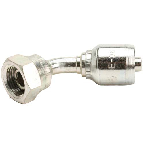 1/2" Female British Standard Parallel Pipe Cone Seat Swivel 45˚ Elbow Hydraulic Fitting