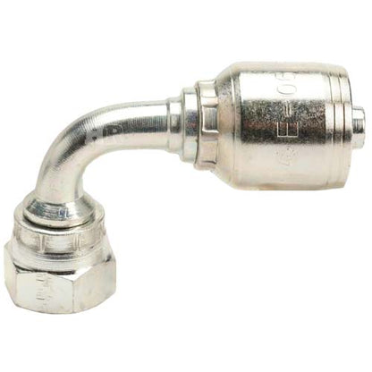3/8" Female British Standard Parallel Pipe Cone Seat Swivel 90˚ Elbow Hydraulic Fitting